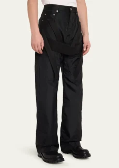 Rick OwensMen's Megastrapped Geth Nylon Canvas Wide-Leg Jeans