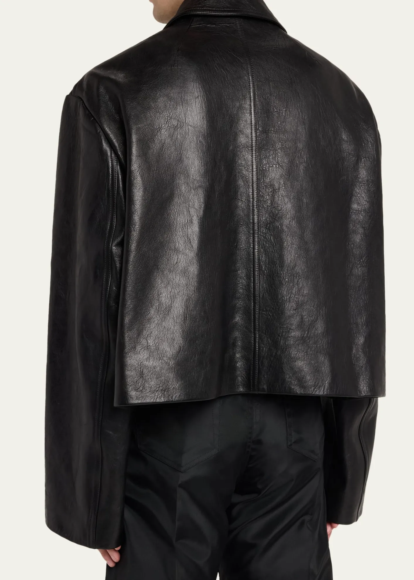 Rick OwensMen's Textured-Leather Biker Jacket