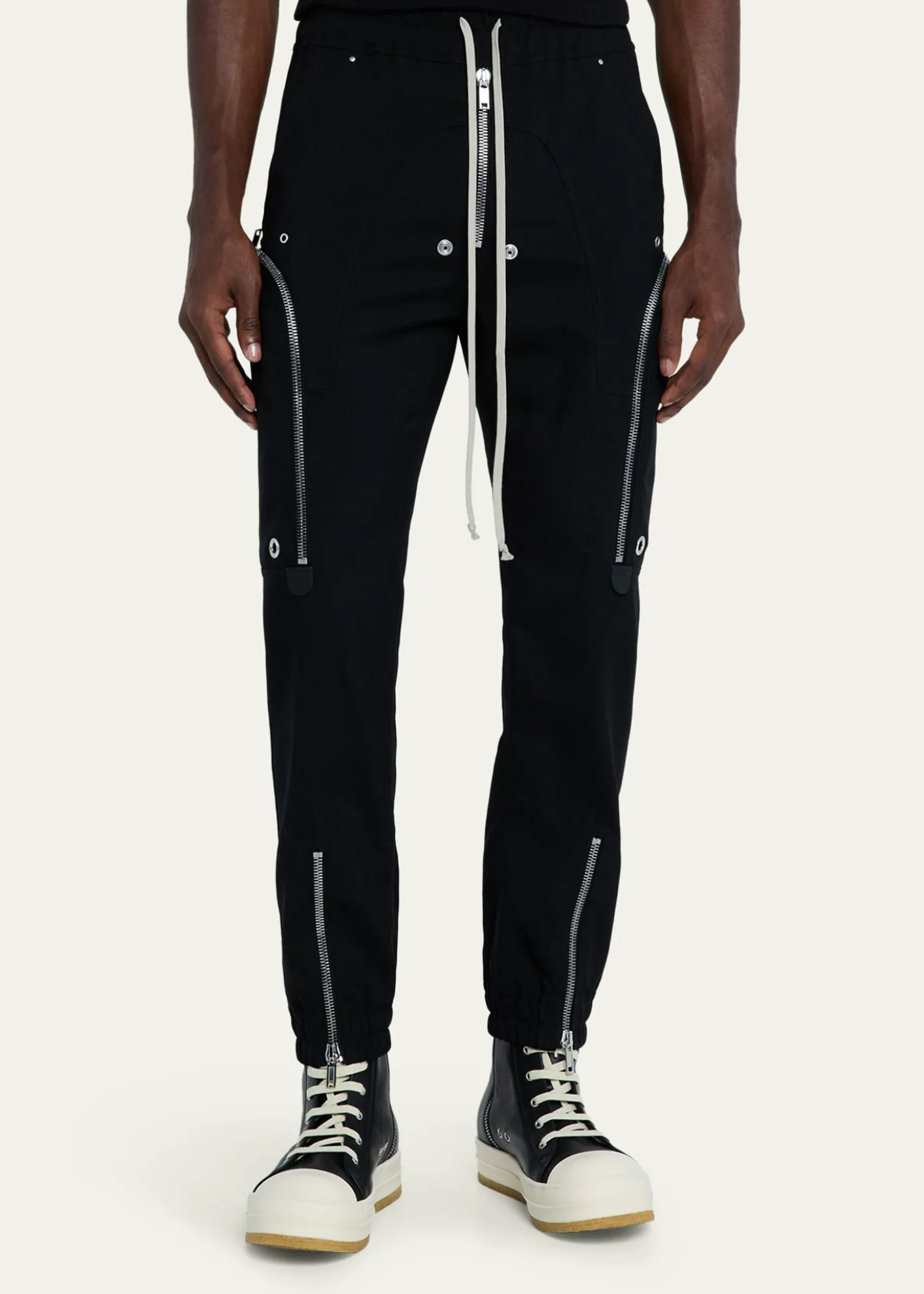 Rick OwensMen's Zipped Wool Drawstring Pants