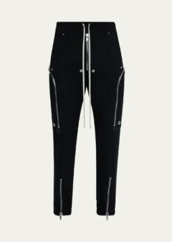 Rick OwensMen's Zipped Wool Drawstring Pants