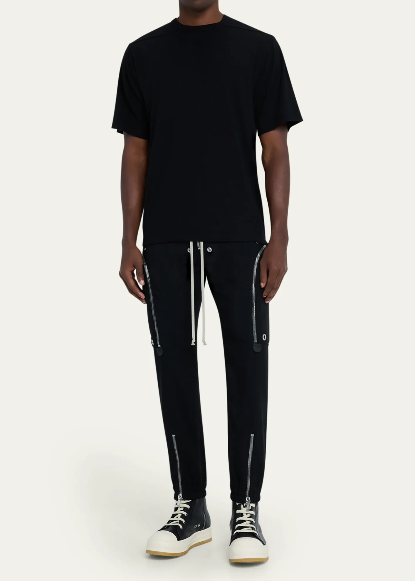 Rick OwensMen's Zipped Wool Drawstring Pants