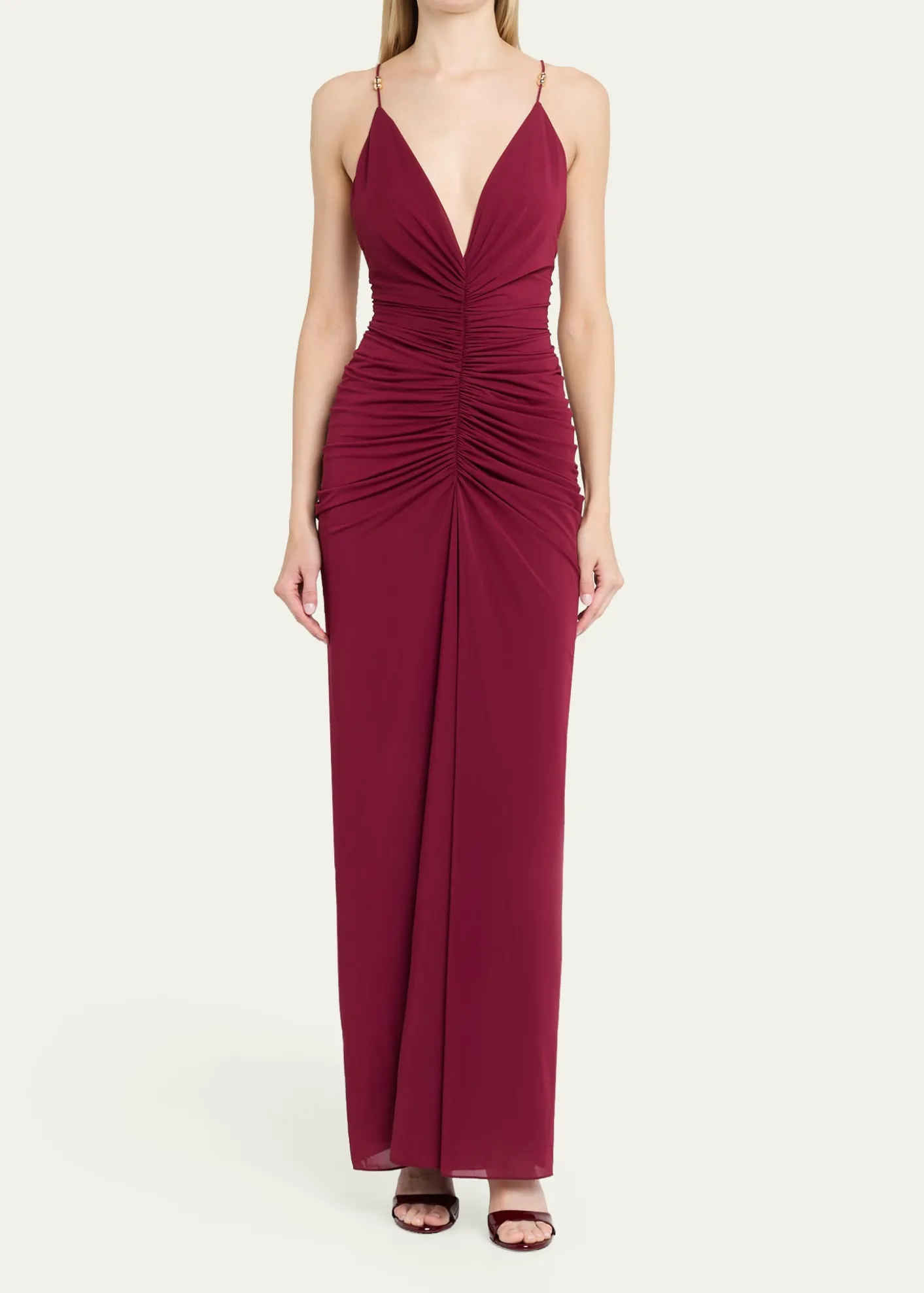 Ronny KoboAnya Ruched Tissue Jersey Column Gown