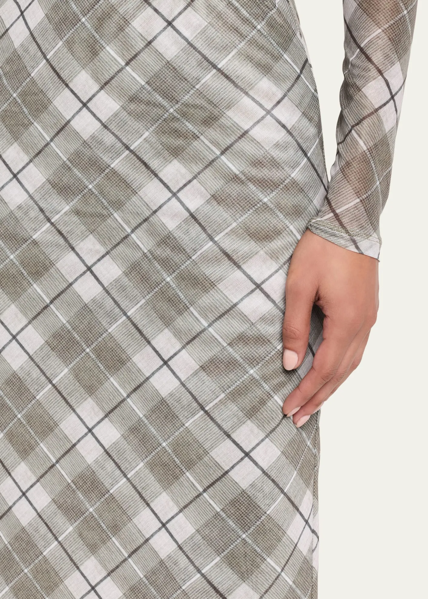 Ronny KoboAzana Plaid-Print Mesh Maxi Skirt