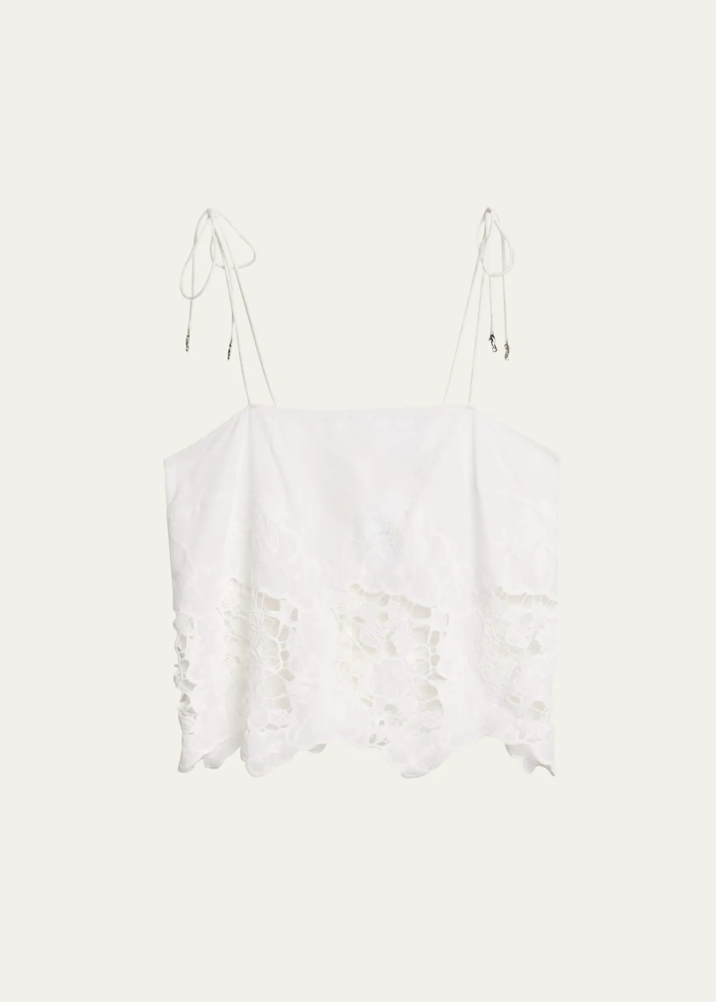 Ronny KoboBlaire Floral-Embroidered Cotton Top