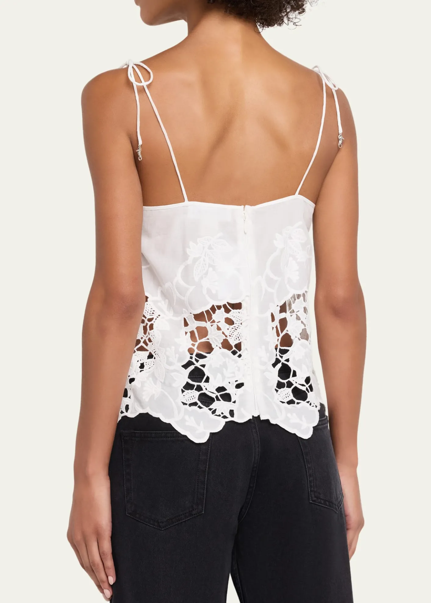 Ronny KoboBlaire Floral-Embroidered Cotton Top