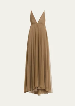 Ronny KoboChrissina Plunging Tulle Gown
