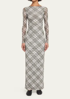 Ronny KoboFlume Plaid-Print Mesh Top