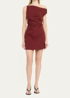 Ronny KoboWinnie One-Shoulder Draped Mini Dress
