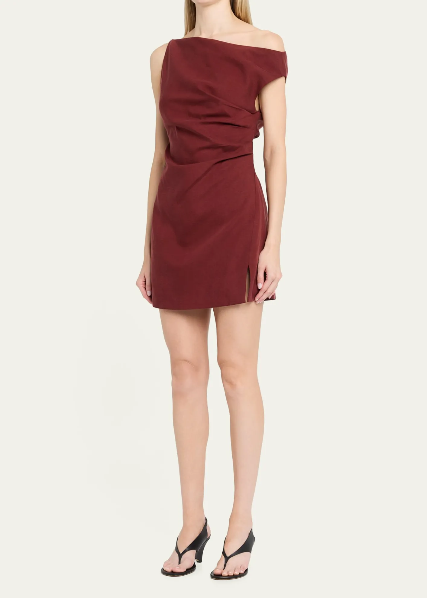 Ronny KoboWinnie One-Shoulder Draped Mini Dress