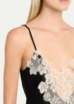 Rosie AssoulinChicken Lace Inset Satin Cami Top