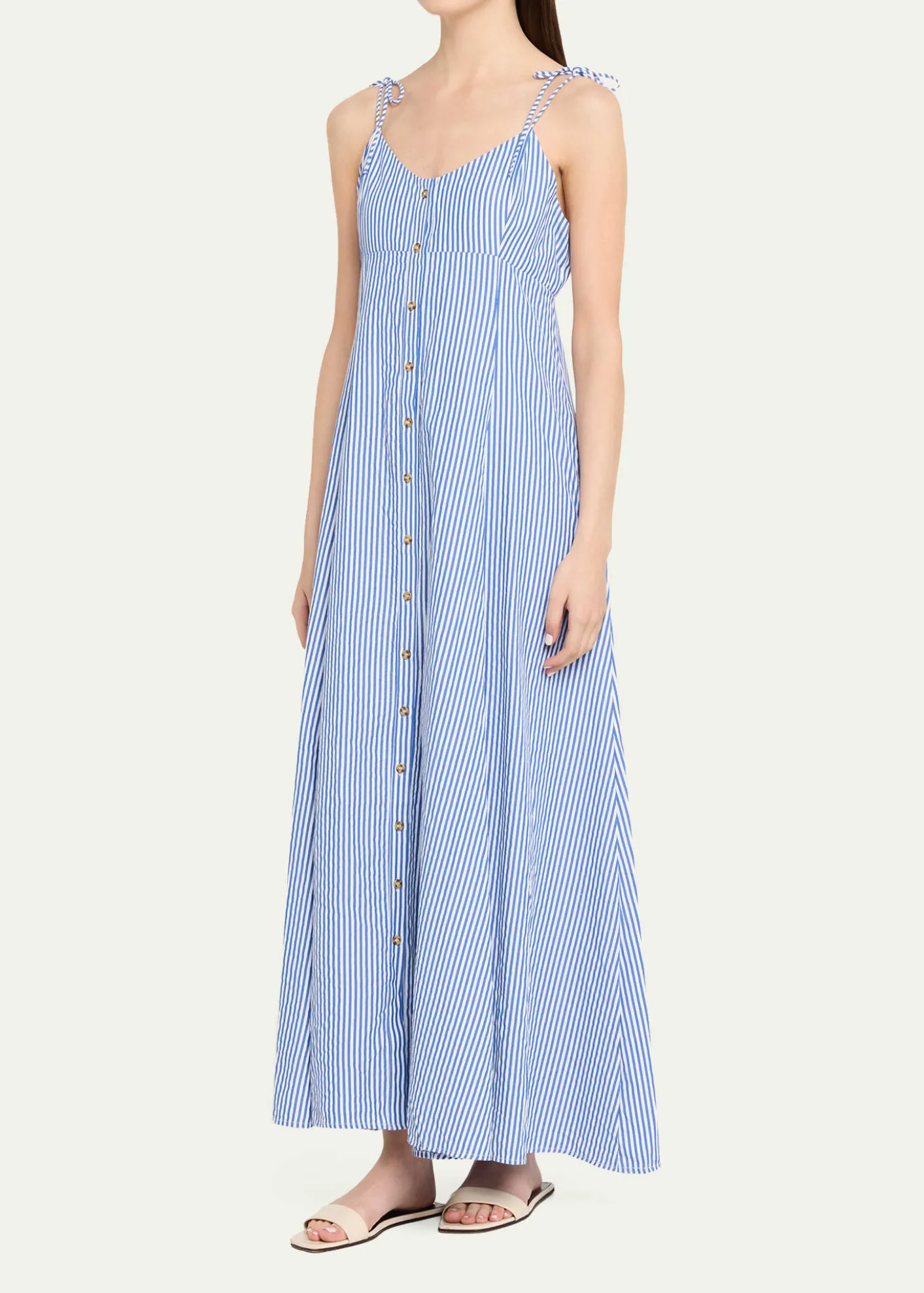Rosie AssoulinHigh Garden Striped Button-Front Maxi Dress