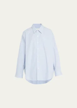 R13Oxford Oversized Pin-Stripe Shirt