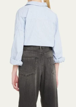 R13Oxford Oversized Pin-Stripe Shirt