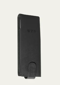 ROYCE New YorkMonogrammed Cigar & Flask Leather Carrying Case, Personalized
