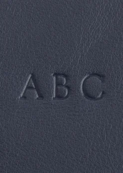ROYCE New YorkMonogrammed Compact Leather Cosmetic Bag, Personalized