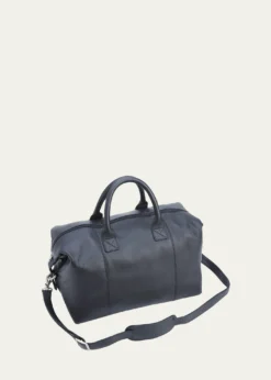 ROYCE New YorkMonogrammed Leather Overnight Duffel Bag, Personalized