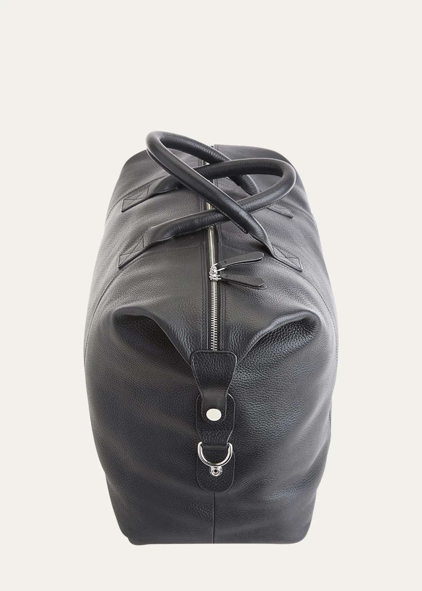 ROYCE New YorkMonogrammed Leather Duffel Bag with Suitcase Handle Strap