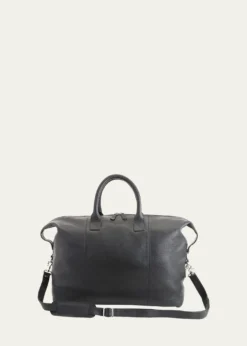 ROYCE New YorkMonogrammed Leather Duffel Bag with Suitcase Handle Strap