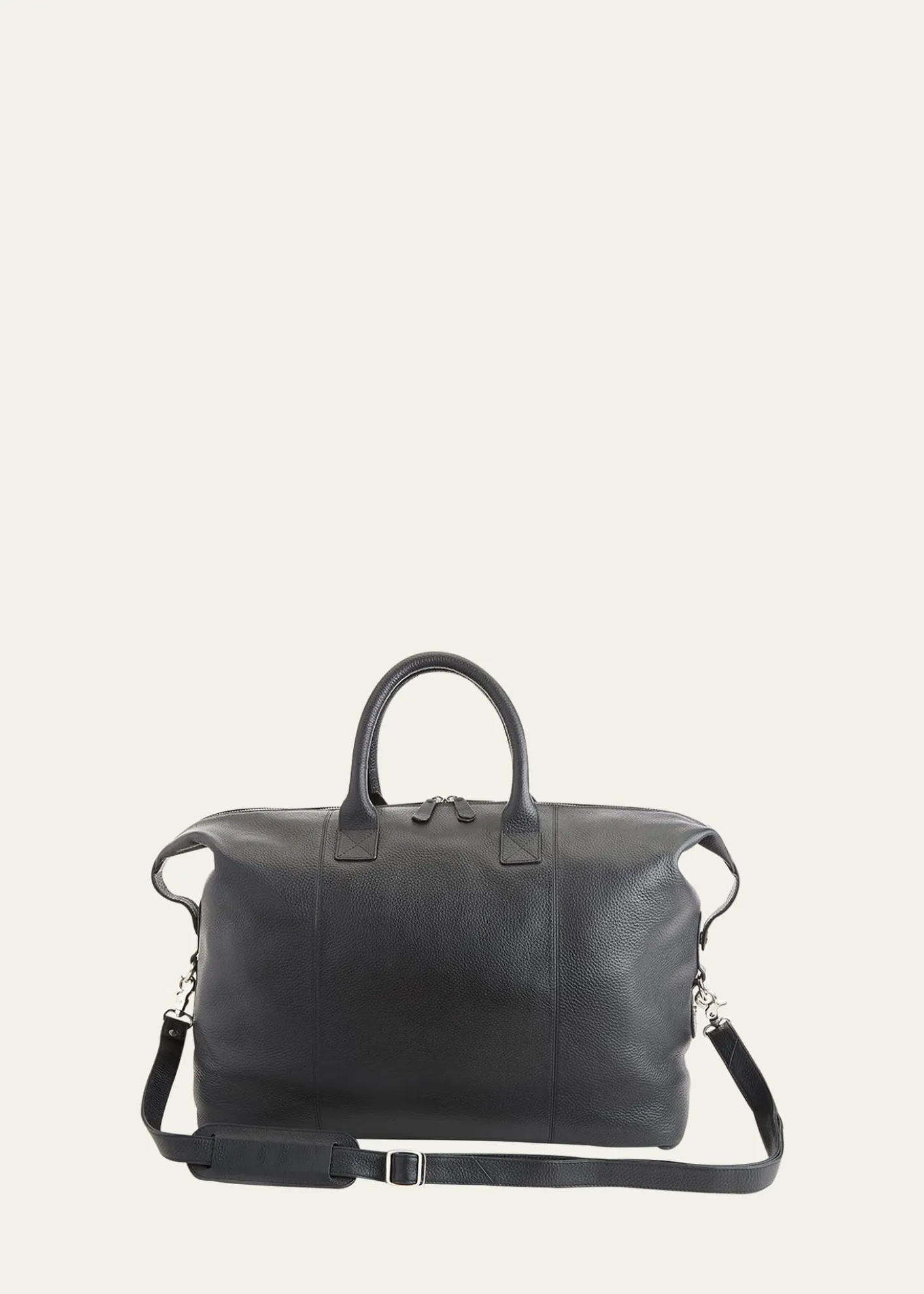 ROYCE New YorkMonogrammed Leather Duffel Bag with Suitcase Handle Strap