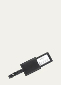 ROYCE New YorkMonogrammed Leather Retractable Luggage Tag, Personalized