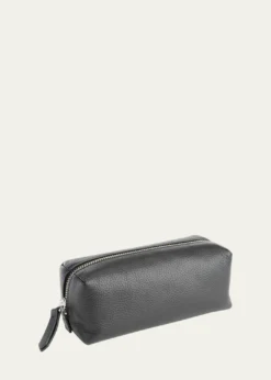 ROYCE New YorkMonogrammed Leather Zippered Utility Bag, Personalized
