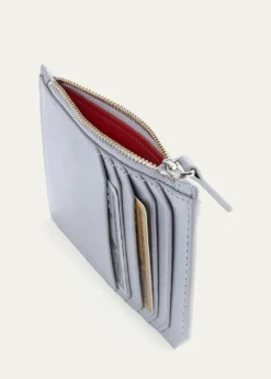 ROYCE New YorkMonogrammed Zippered Leather Credit Card Case, Personalized
