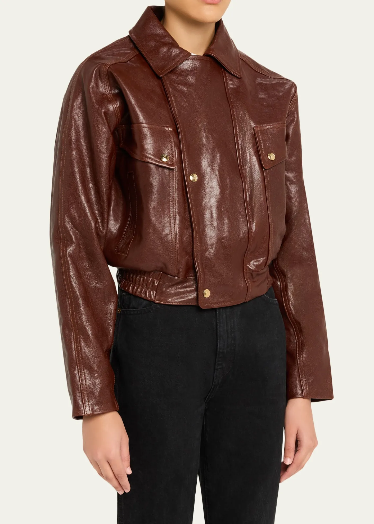 RUADHHaddow Shiny Leather Moto Jacket