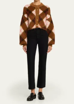 RUADHThe Blane Argyle Mohair Crewneck Cardigan
