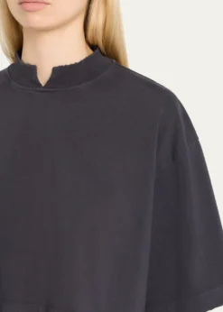 RUADHThe Nessa Distressed Cotton Crop T-Shirt