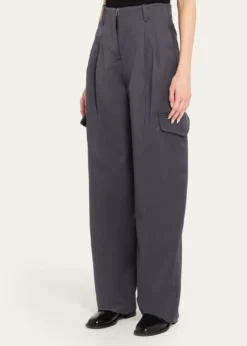 RUADHThe Russel Pleated Wool Barrel Pants