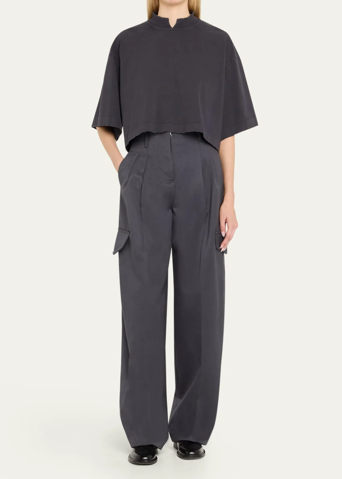 RUADHThe Russel Pleated Wool Barrel Pants