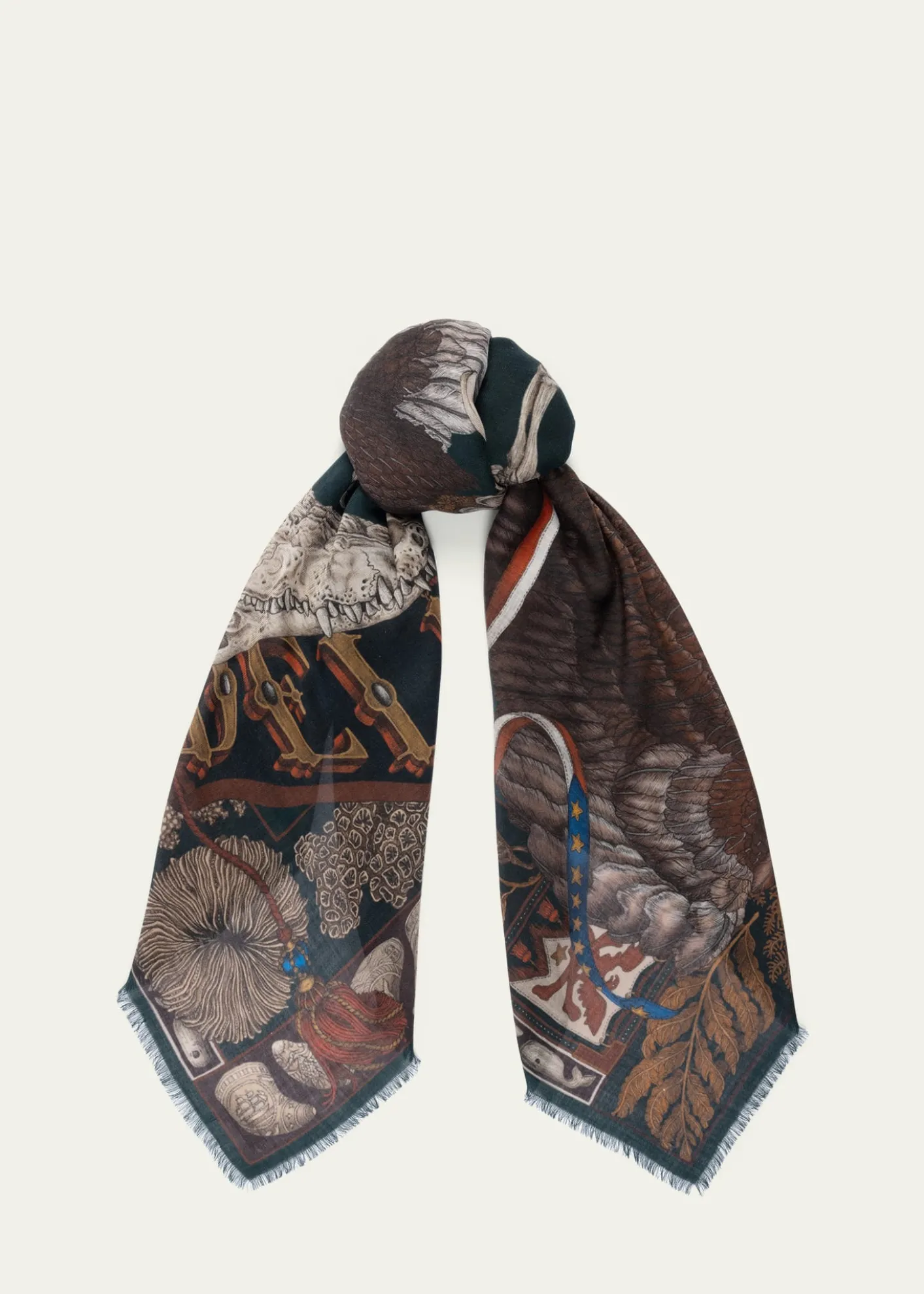 Sabina SavageThe Scrimshaw Skeleton Cashmere Scarf
