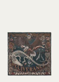 Sabina SavageThe Scrimshaw Skeleton Cashmere Scarf