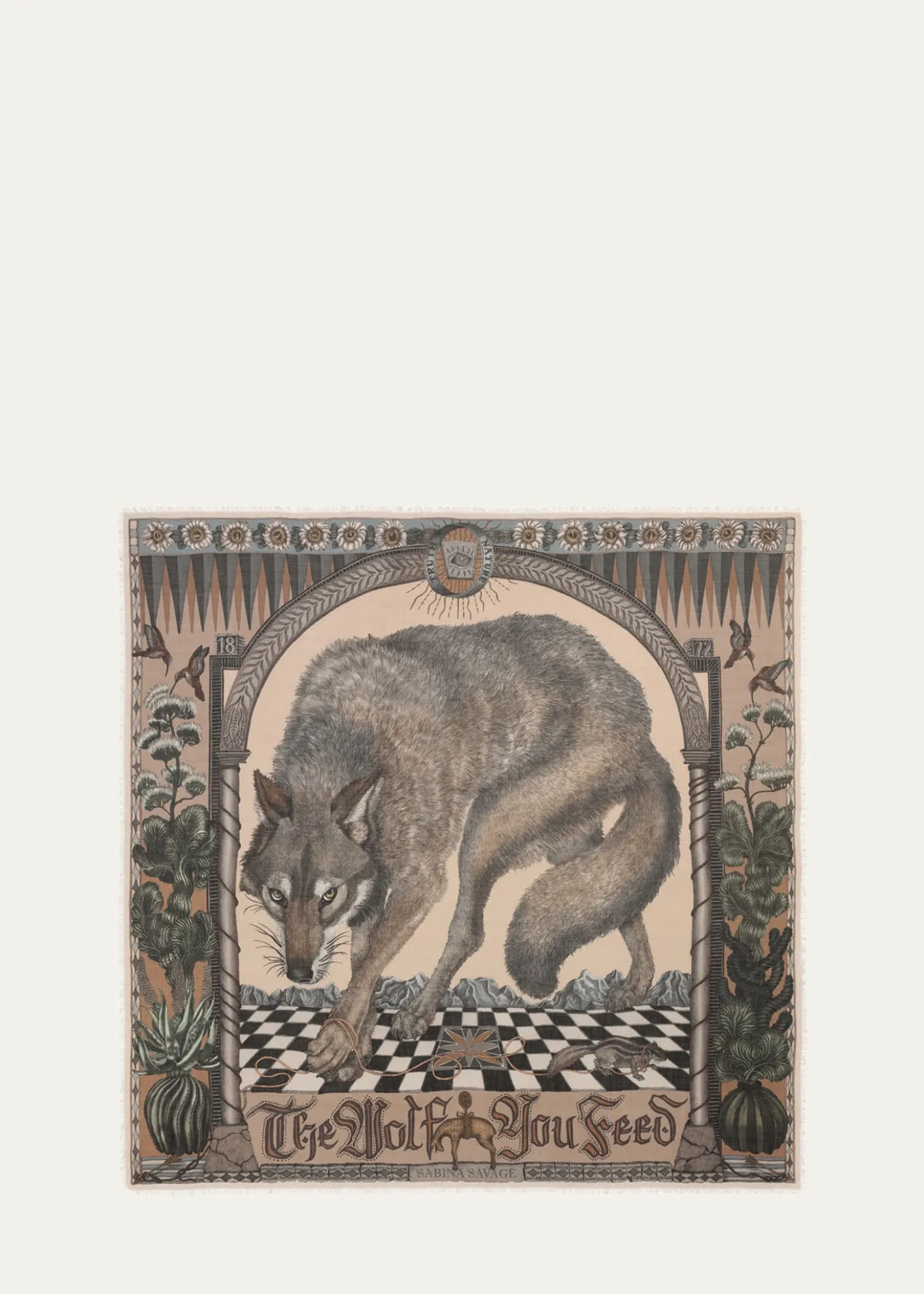 Sabina SavageThe Wolf You Feed Cashmere Scarf