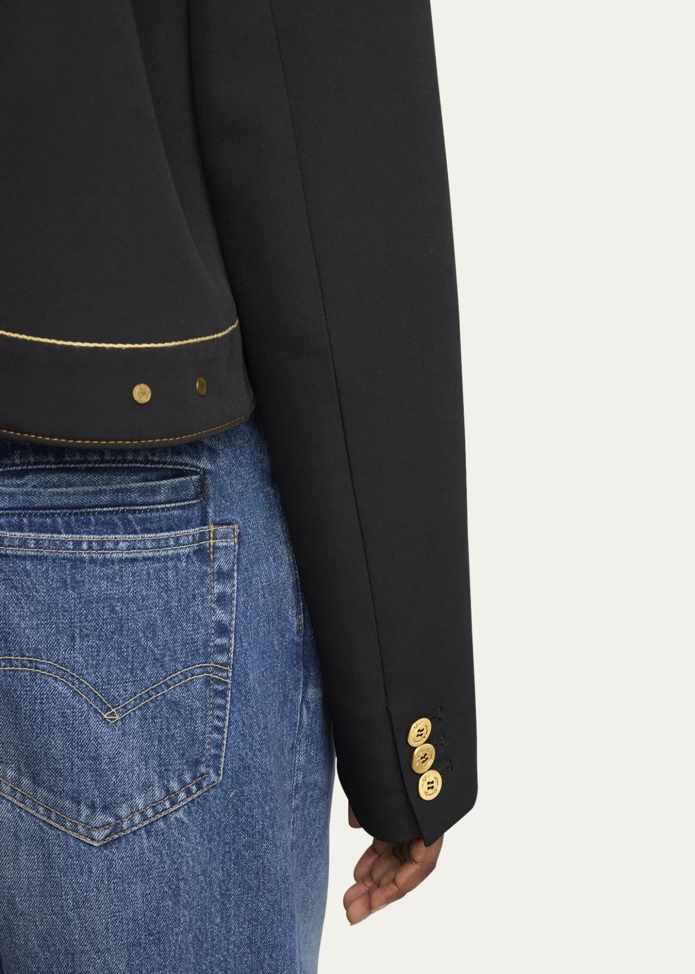 SACAILayered Wool Denim Jacket