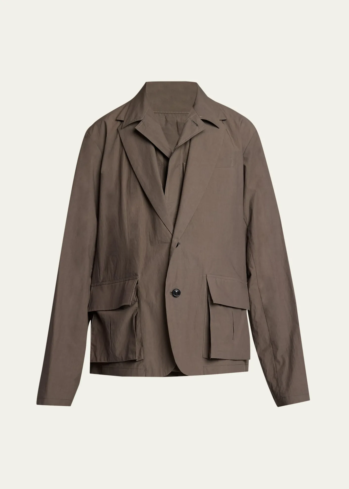 SACAIMen's Cotton Layered Shirt Jacket