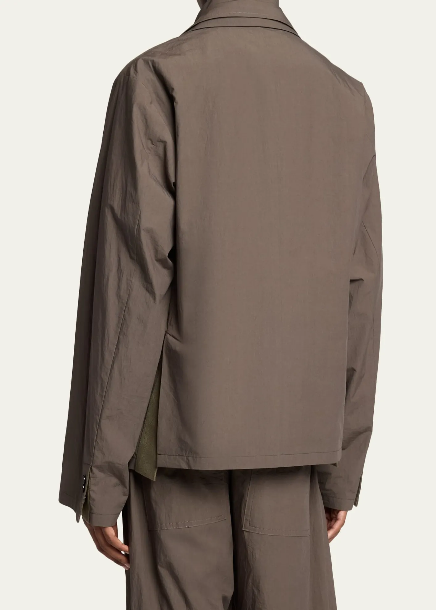 SACAIMen's Cotton Layered Shirt Jacket