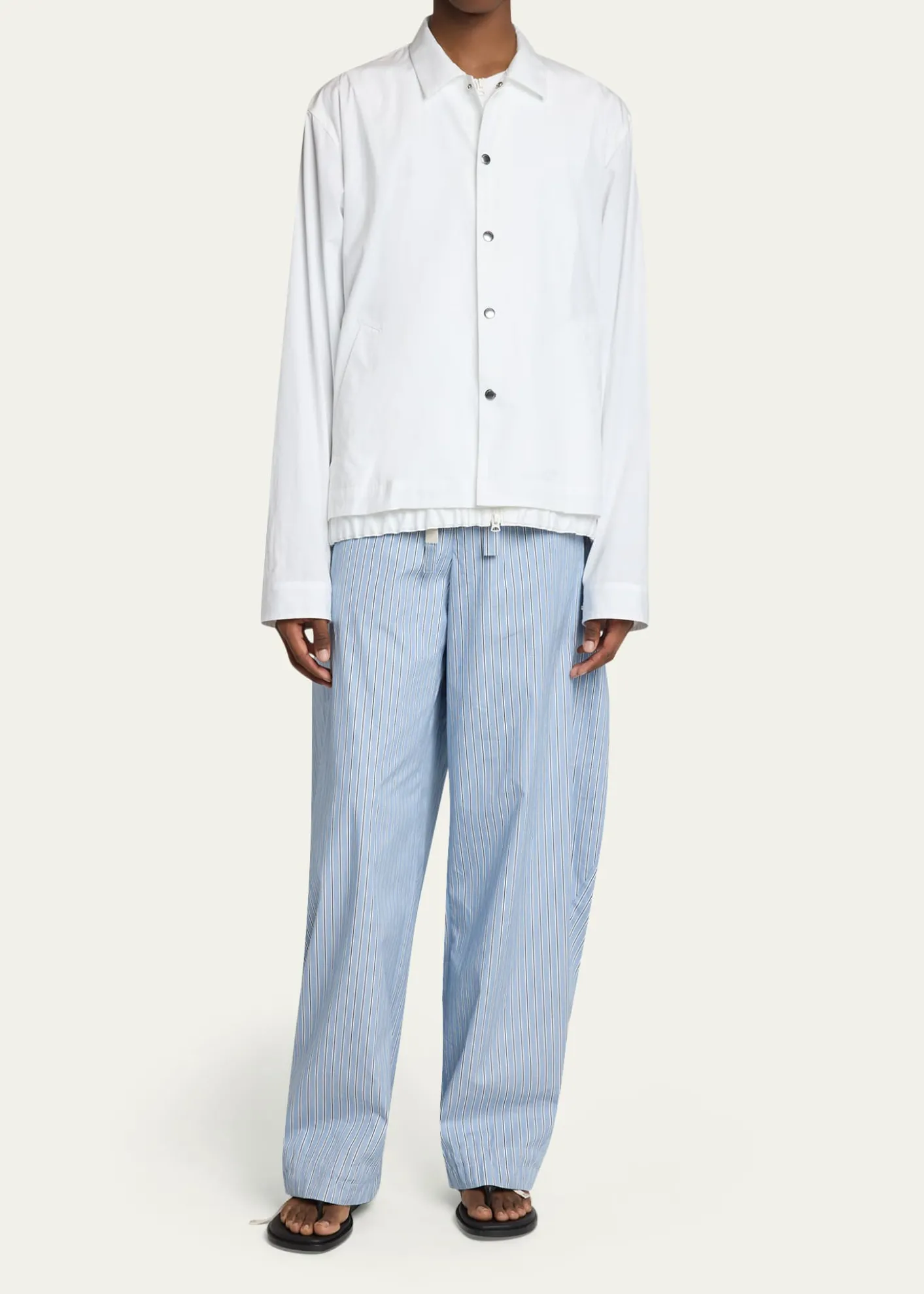 SACAIMen's Cotton Poplin Shirt Jacket