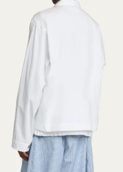 SACAIMen's Cotton Poplin Shirt Jacket