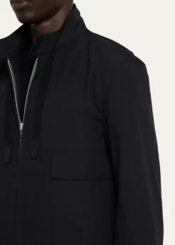 SACAIMen's Nylon Flap-Pocket Jacket