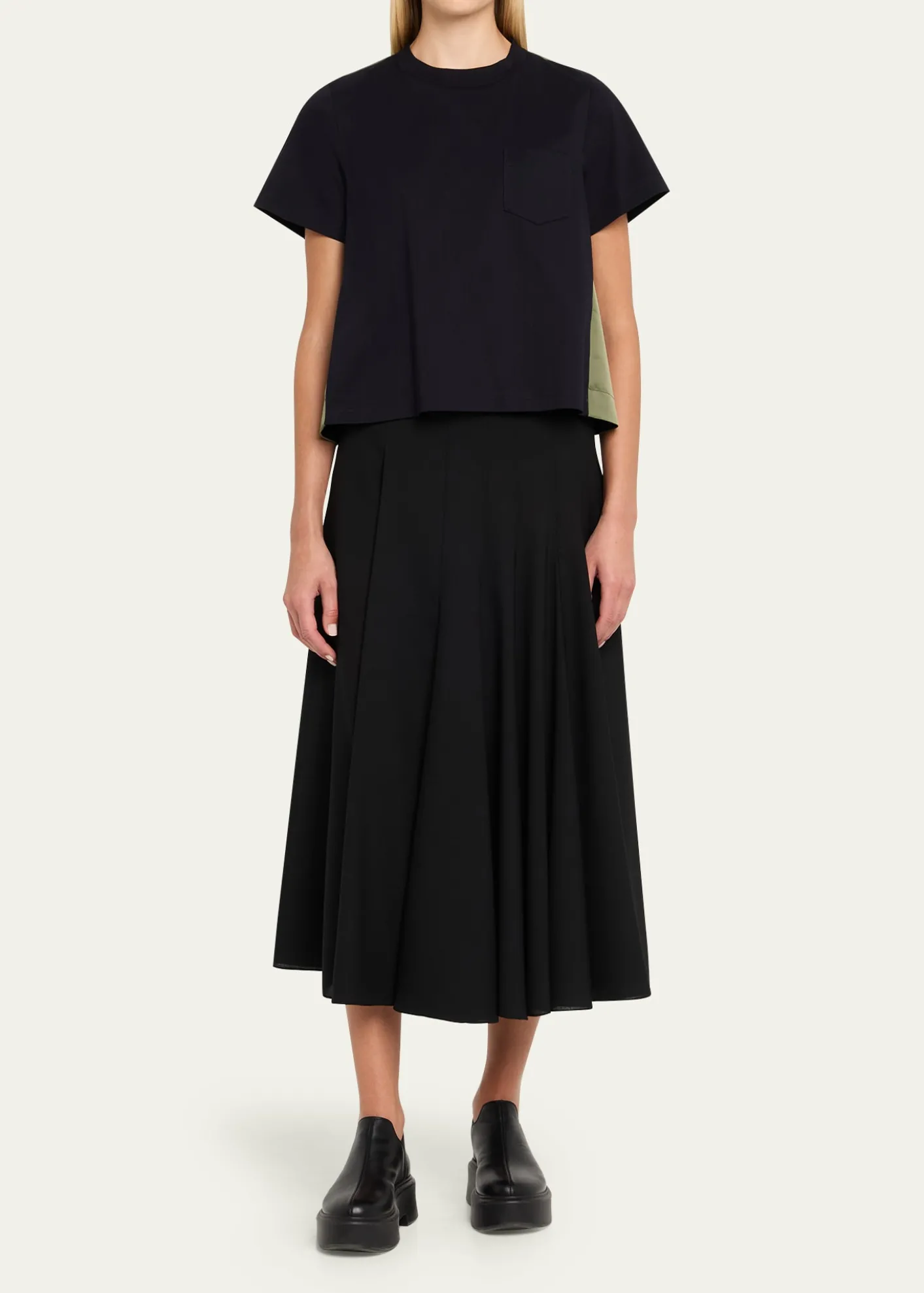 SACAIShort-Sleeve Nylon Cotton T-Shirt