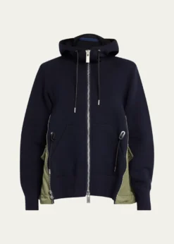 SACAISponge Sweat x Nylon Twill Hoodie