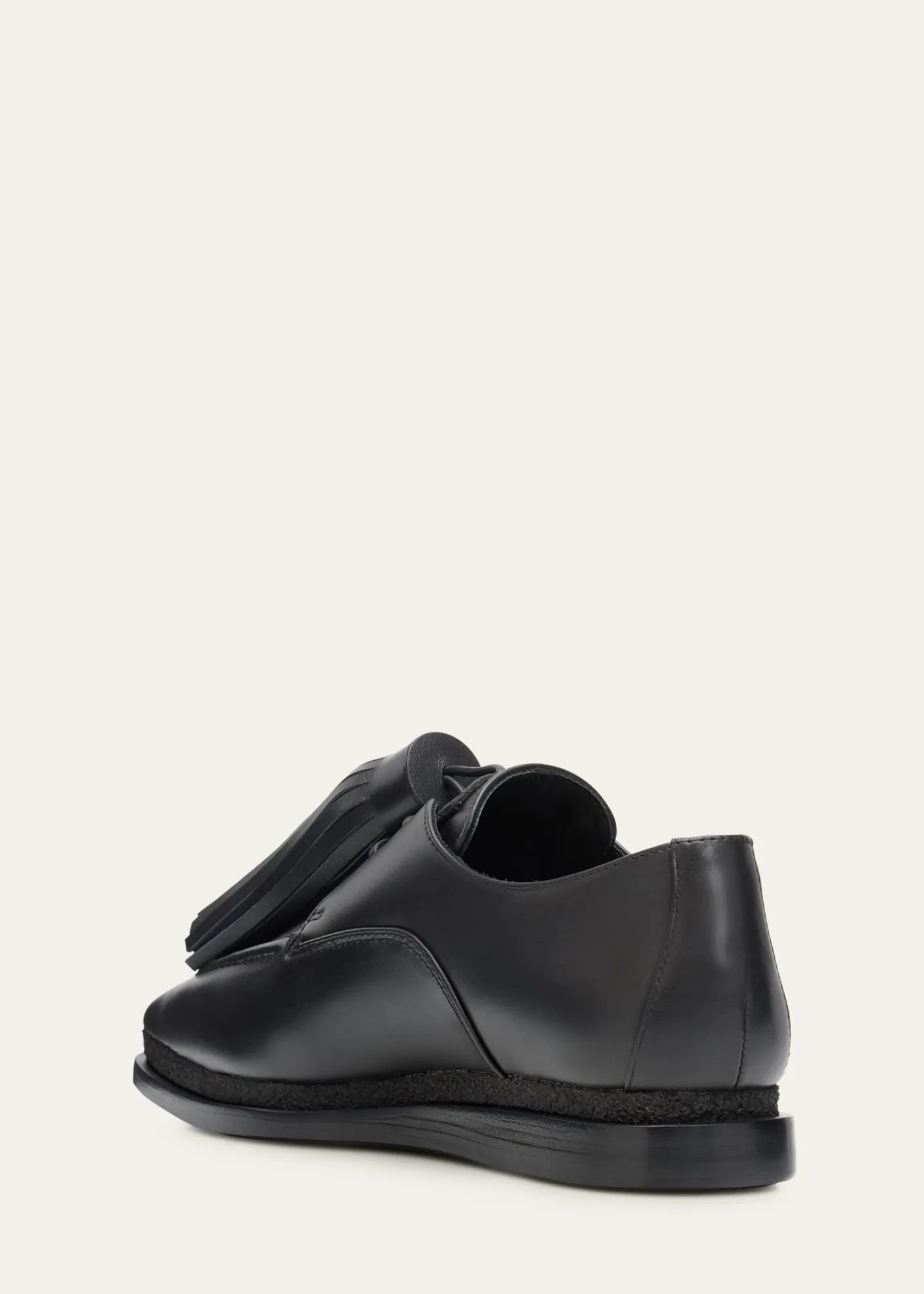 SACAITassel Leather Pointed-Toe Moccasins