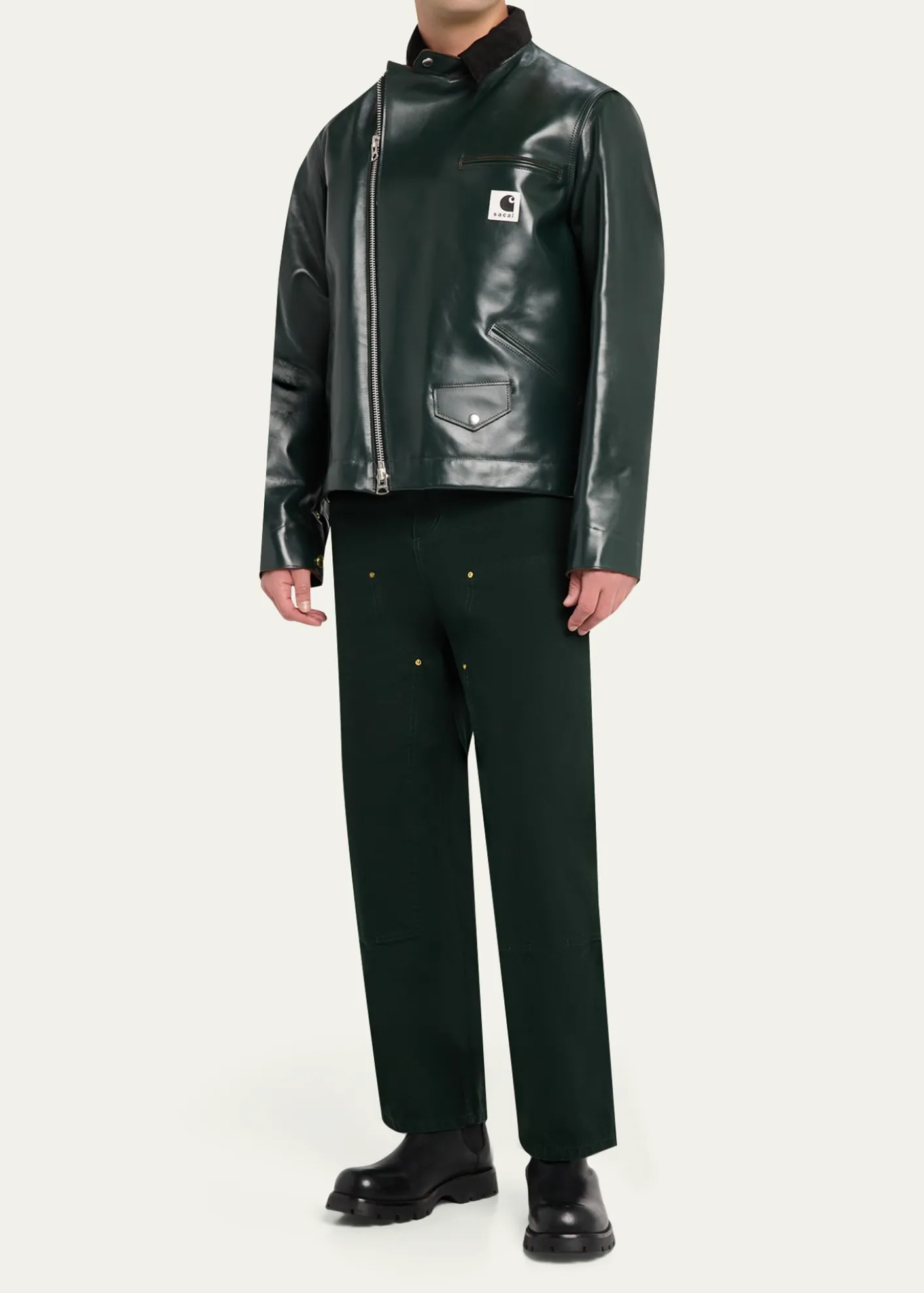 SACAI x CARHARTT WIPMen's Leather Moto Jacket