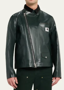 SACAI x CARHARTT WIPMen's Leather Moto Jacket