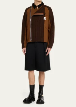 SACAI x CARHARTT WIPMen's Washed Duck & Wool Knit Blouson Jacket