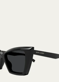 Saint LaurentBeveled Acetate Cat-Eye Sunglasses