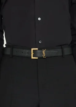Saint LaurentMen's Monogramme Leather Belt