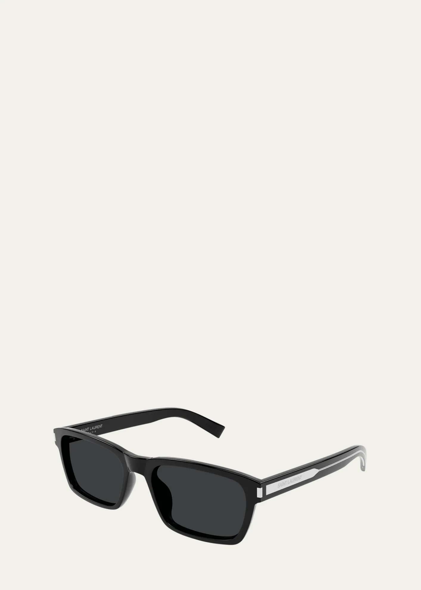 Saint LaurentMen's Rectangle Acetate Sunglasses with Logo Detail