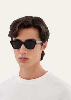 Saint LaurentMen's SL 789 Jacquesm Acetate Rectangle Sunglasses